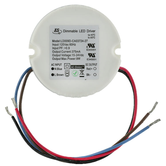 ES LD009D-CA3724-27 Constant Current LED Driver, 375mA 15-24V 9W max. gekpower