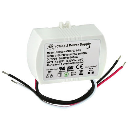 ES LD020H-CU07034-15 Constant Current LED Driver, 700mA 20-34V 20W max, gekpower