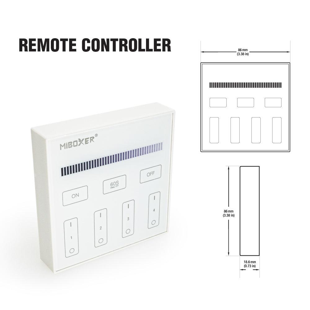 Mi-Light B1 4-Zone Single Color Brightness Dimming Smart Touch Panel Remote Controller, works with FUT036 - GekPower