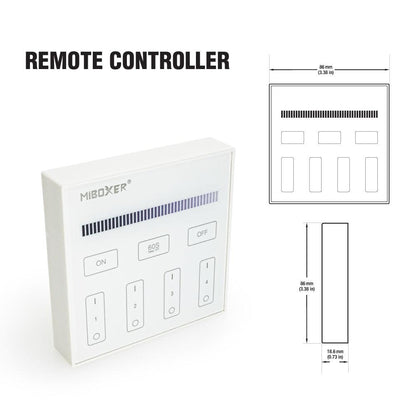 Mi-Light B1 4-Zone Single Color Brightness Dimming Smart Touch Panel Remote Controller, works with FUT036 - GekPower