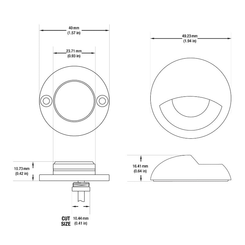 Round LED Step Light/ Pathway Light Eyelid Trim White TYPE2 3000K(Warm White), gekpower