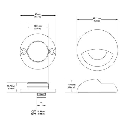 Round LED Step Light/ Pathway Light Eyelid Trim White TYPE2 3000K(Warm White), gekpower