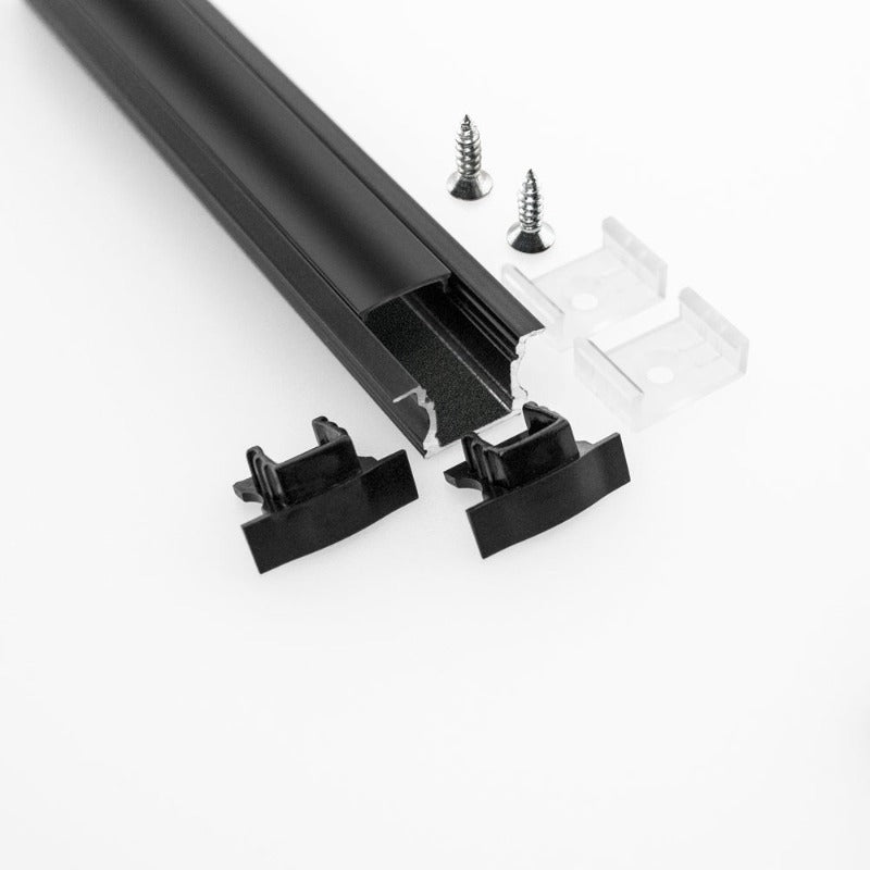 Deep Recessed Linear Aluminum LED Channel Black for LED Strips 1Meter(3.2ft) VBD-CH-RF1B, Gekpower