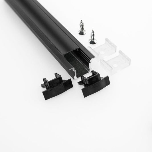 Deep Recessed Linear Aluminum LED Channel Black for LED Strips 1Meter(3.2ft) VBD-CH-RF1B, Gekpower