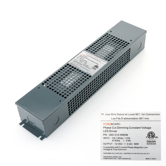 VEROBOARD 12V 8.0A 96W Dimmable Constant Voltage LED driver VBD-012-096DMPower supply Canada, British Columbia, North America.