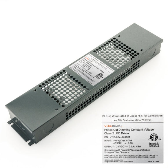 VEROBOARD Dimmable Constant Voltage LED Driver 24V 2A 48W VBD-024-048DM Power supply Canada, British Columbia, North America.
