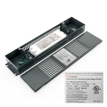 VEROBOARD 24V 30W Triac/0-10V Dimmable LED Driver (Multi Dimming with Junction Box) VBD-024-030VTD2JV2