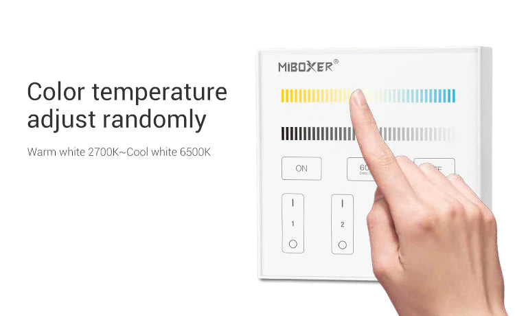 Mi-Light B2 4-Zone Adjustable Color Temperature Panel Remote Controller, works with FUT035 - GekPower