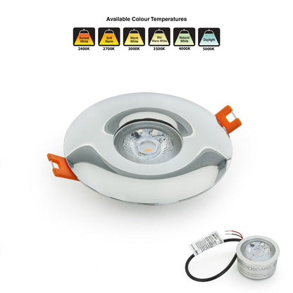 VBD-MTR-11C Low Voltage IC Rated Downlight LED Light Fixture, 2.5 inch Round Chrome mr16 fixture, gekpower